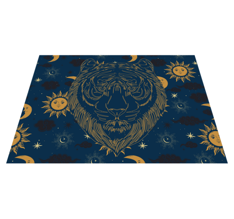 TIGER AND SUNS animal print vinyl rug - TenStickers