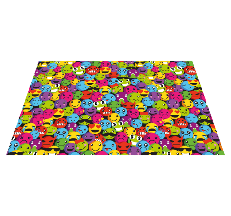 Colorful emoji expressions teen vinyl rug - TenStickers