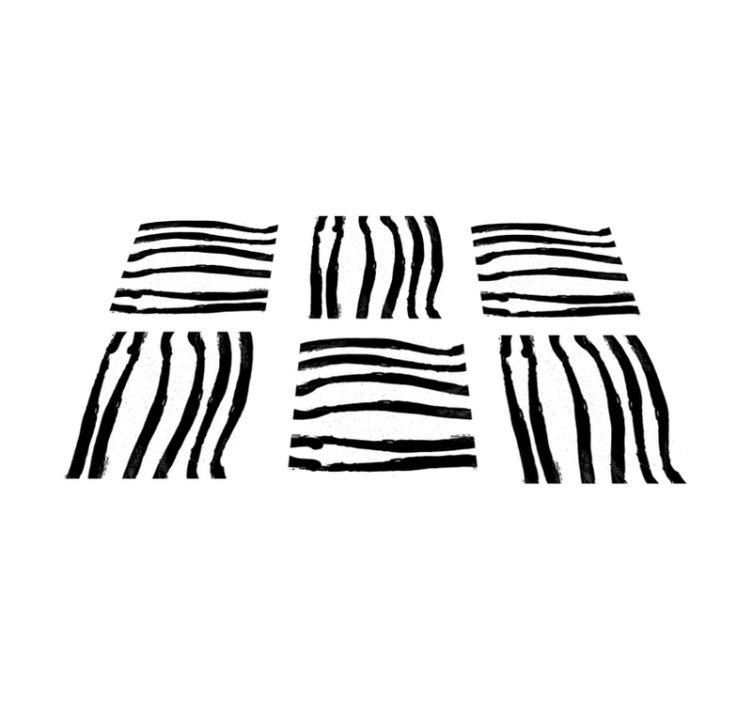 Organic black lines striped vinyl rug - TenStickers