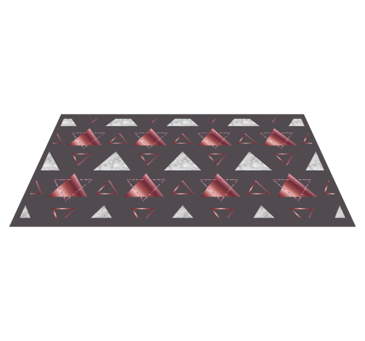 Pink and grey triangles geometric vinyl rug - TenStickers
