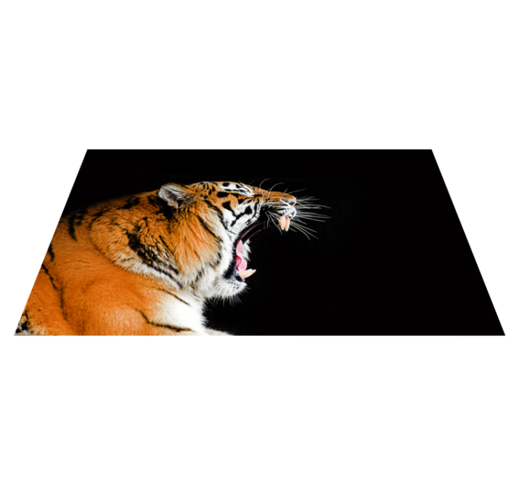Roaring tiger face animal vinyl rug - TenStickers