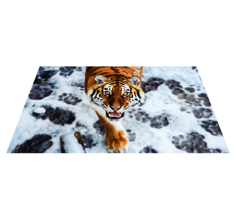Animal fierce tiger animal vinyl rug - TenStickers