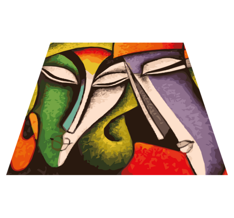 Modern art faces modern rug - TenStickers