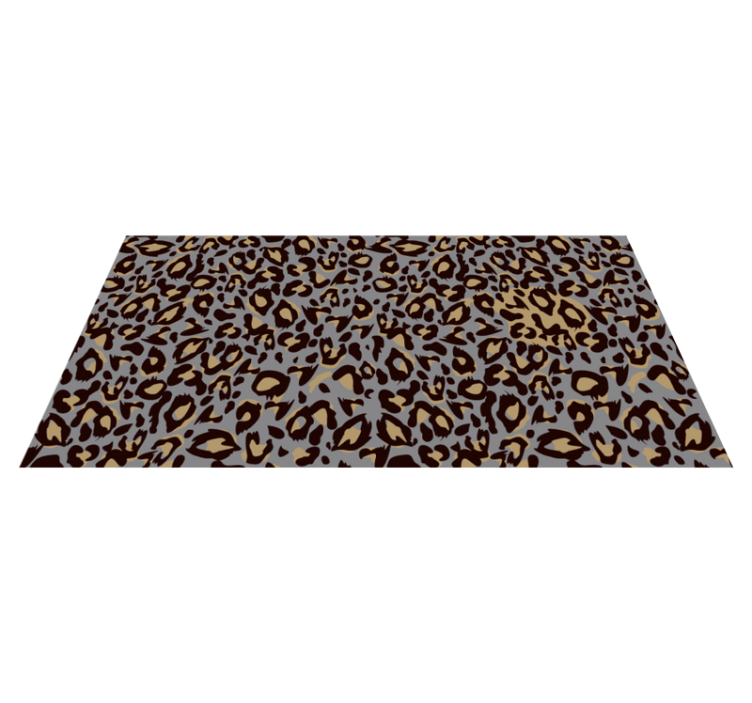 Gray leopard motif animal print vinyl rug - TenStickers