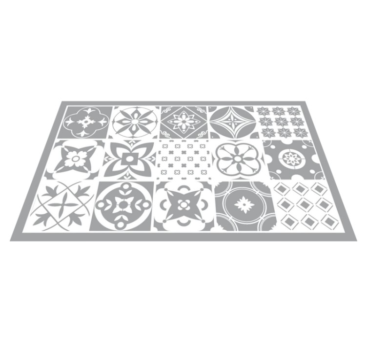 Grey elegant tile vinyl rug - TenStickers