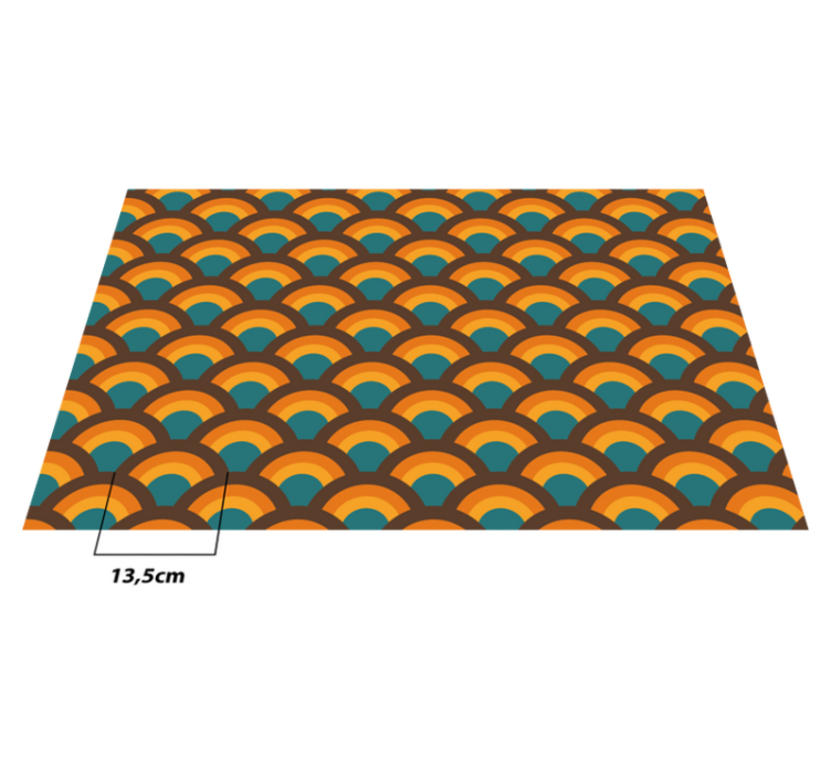 Retro curve pattern living room vinyl rug - TenStickers