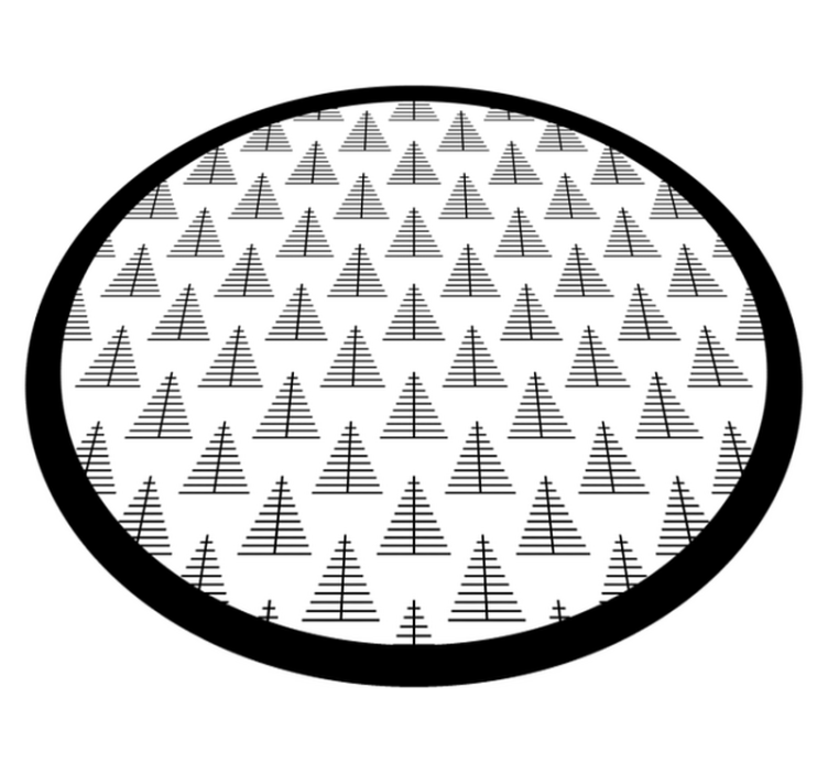 Scandinavian vinyl rug with geometric gray trees - TenStickers