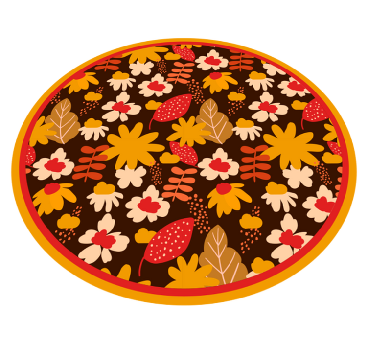 Floral Joyful Style floral vinyl rug - TenStickers