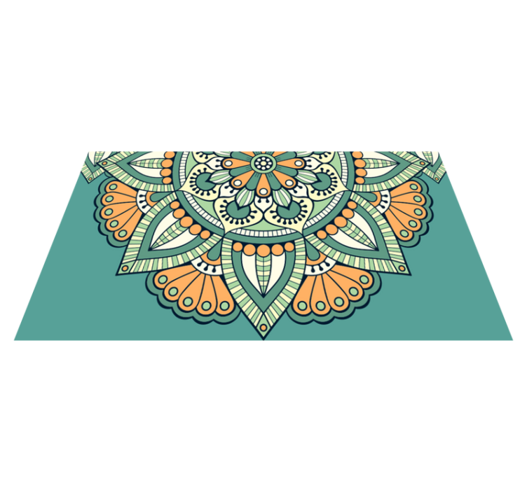Mandala vinyl rug with half floral design - TenStickers