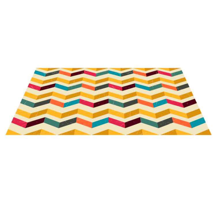 Chevron Color Burst geometric vinyl rug - TenStickers