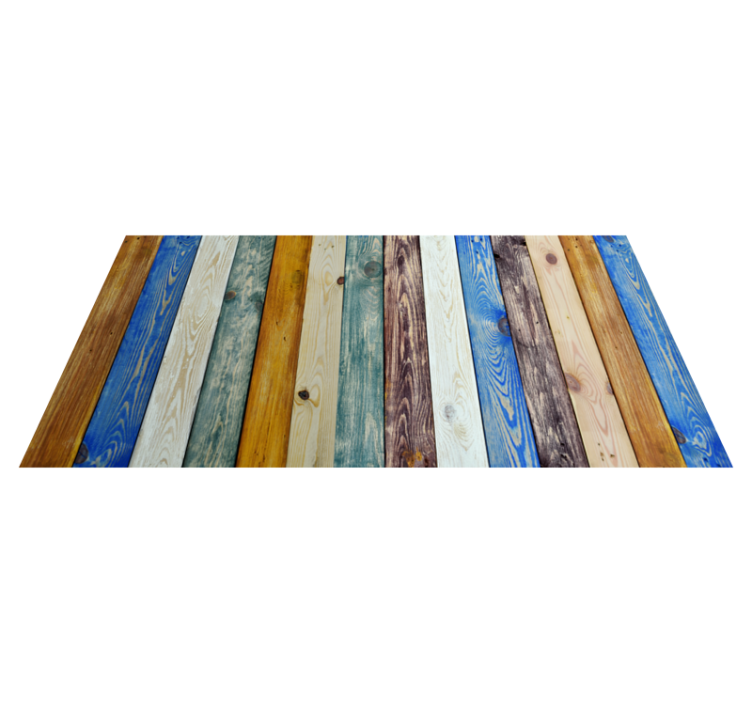 Colorful Planks wood effect vinyl rug - TenStickers