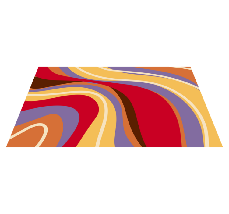 Vibrant Color Waves modern vinyl rug - TenStickers