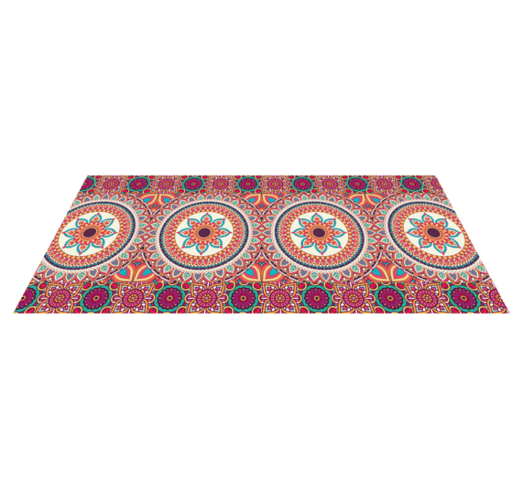 Vibrant arrangement mandala vinyl rug - TenStickers