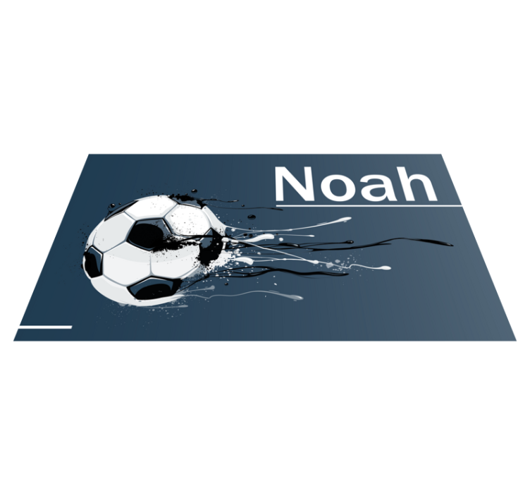 Soccer action with name teen vinyl rug - TenStickers