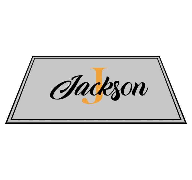 Name and initial display custom vinyl rug - TenStickers