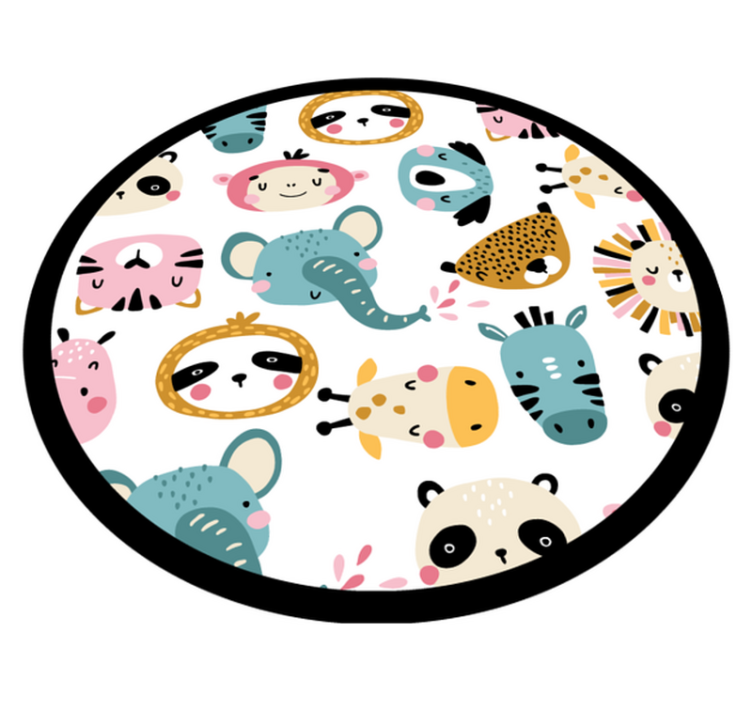 Colorful safari animals kids vinyl rug - TenStickers