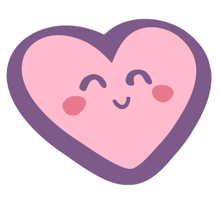 Happy Heart Shape kids vinyl rug - TenStickers