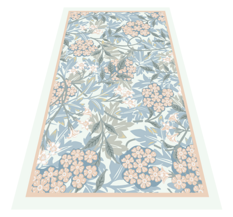 Floral botanical style floral vinyl rug - TenStickers