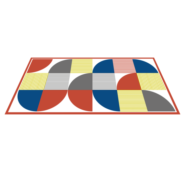 Vibrant abstract figures geometric vinyl rug - TenStickers