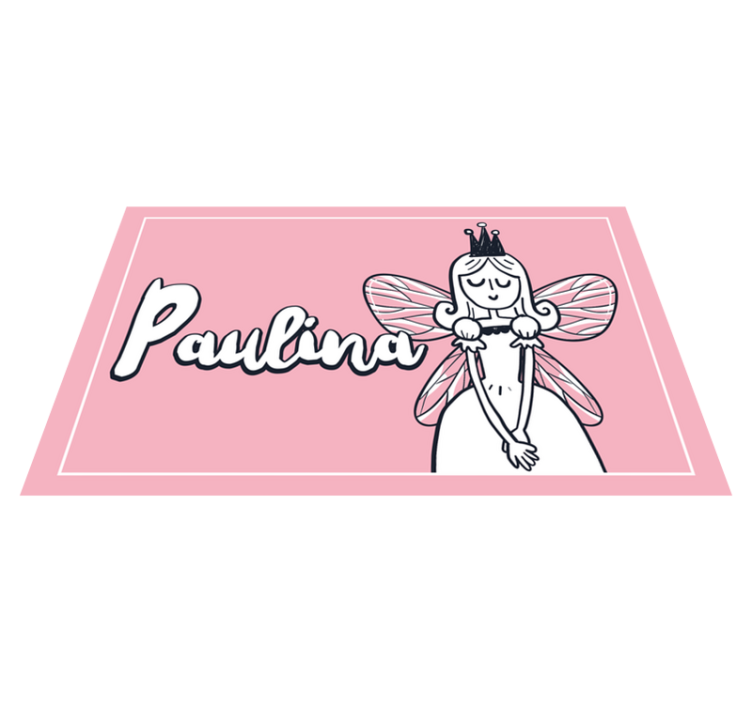 Fairy with name kids vinyl rug - TenStickers