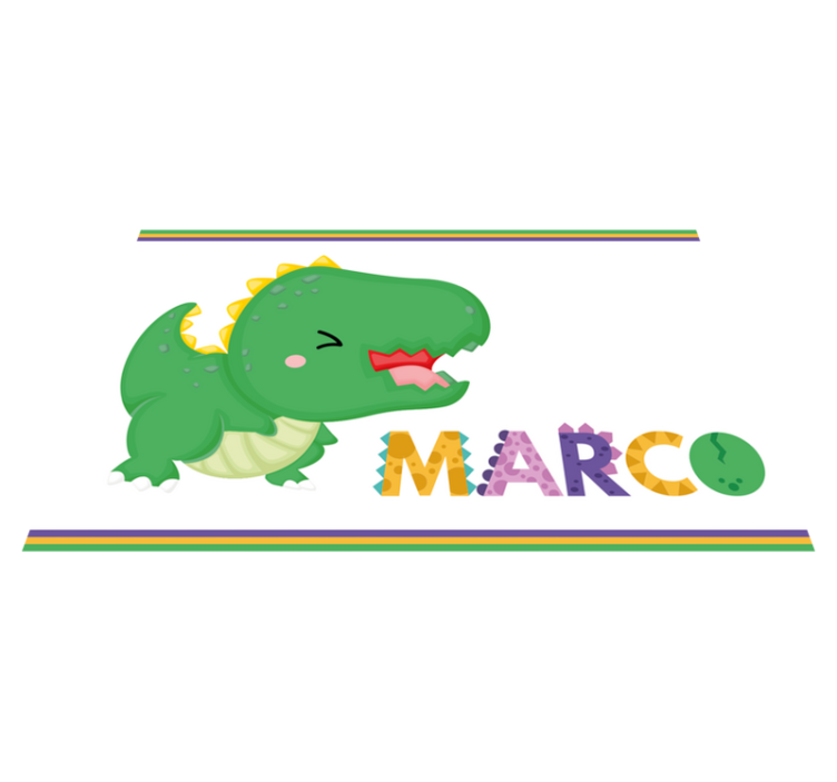 Baby T-Rex with name custom vinyl rug - TenStickers