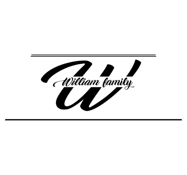 Family initial and name entrance hall vinyl rug - TenStickers