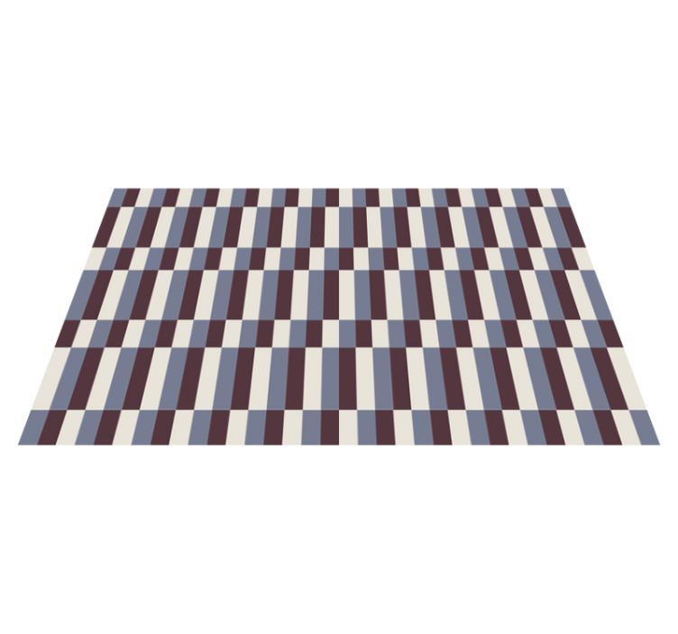 Colour block striped vinyl rug - TenStickers