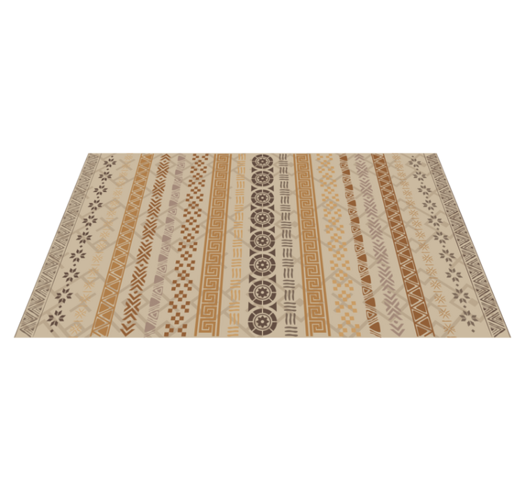 Earthy geometric kitchen vinyl rug - TenStickers