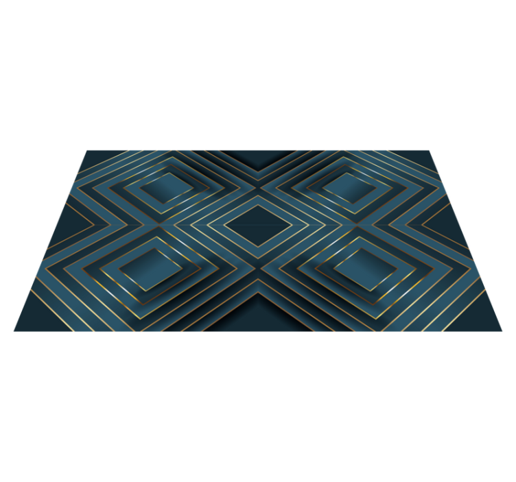 Black outlined squares modern vinyl rug - TenStickers