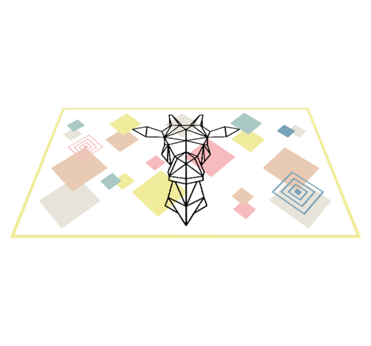 Abstract origami giraffe teen vinyl rug - TenStickers