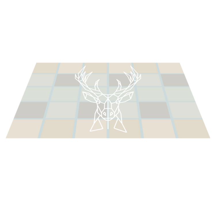 GEOMETRIC DEER DISPLAY animal print vinyl rug - TenStickers