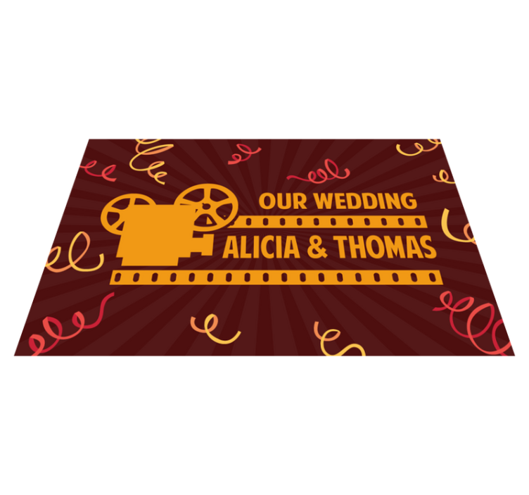 Hollywood wedding personalized mat - TenStickers