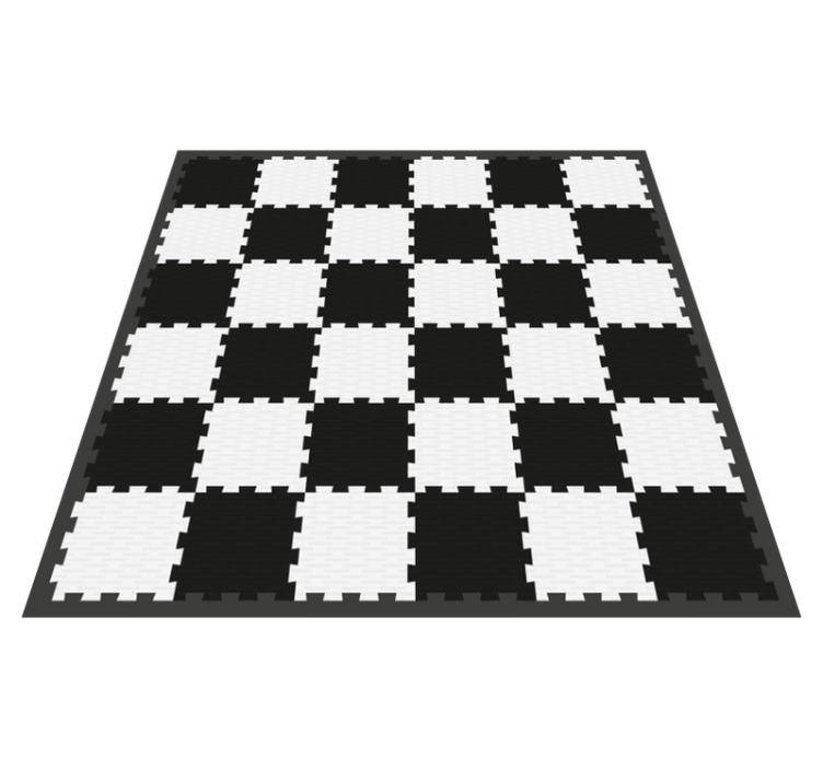 Black and white puzzle squares baby play mat - TenStickers