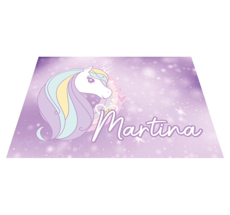 Custom vinyl rug unicorn dreamland - TenStickers