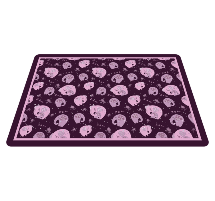 Pink elephants night baby play mat - TenStickers