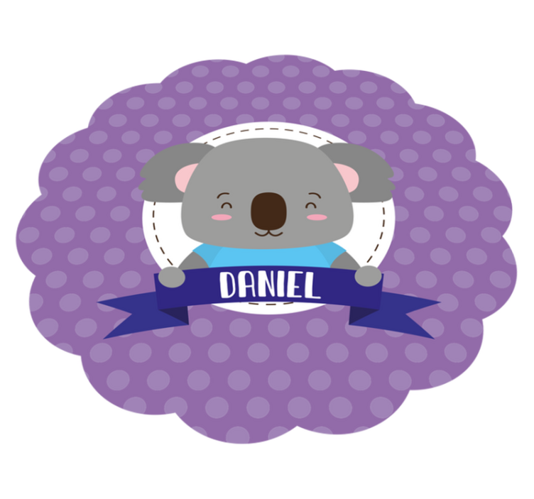Cute koala with name nursery vinyl rug - TenStickers