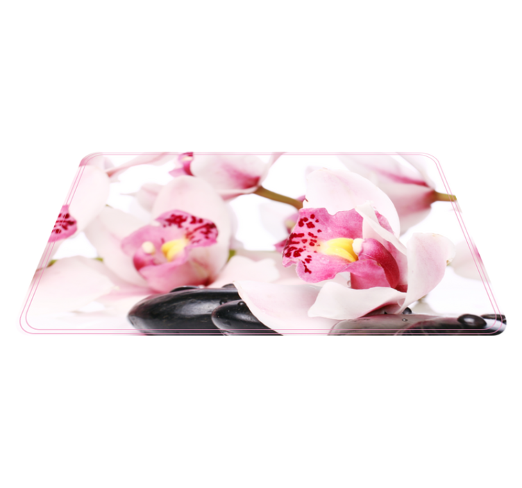 Elegant orchid design floral vinyl rug - TenStickers