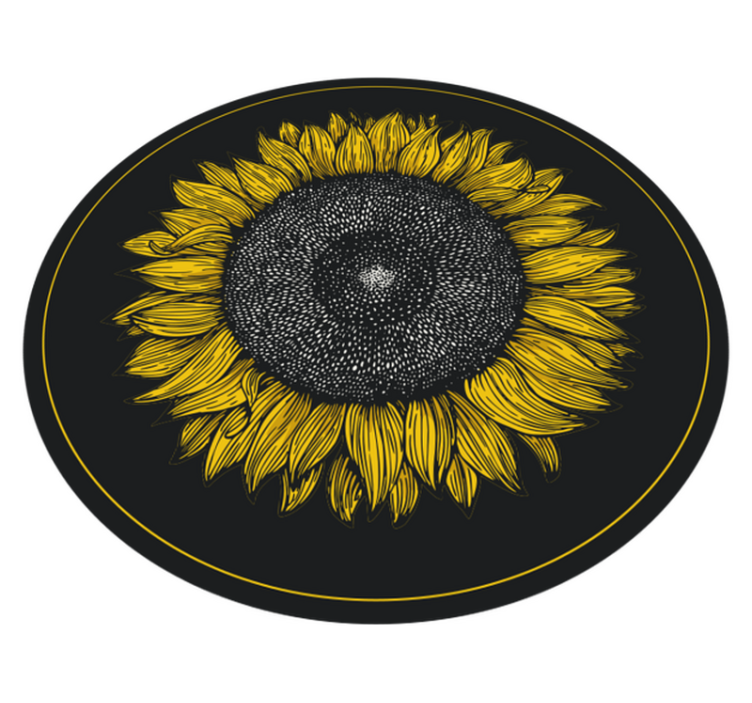Big sunflower design floral vinyl rug - TenStickers