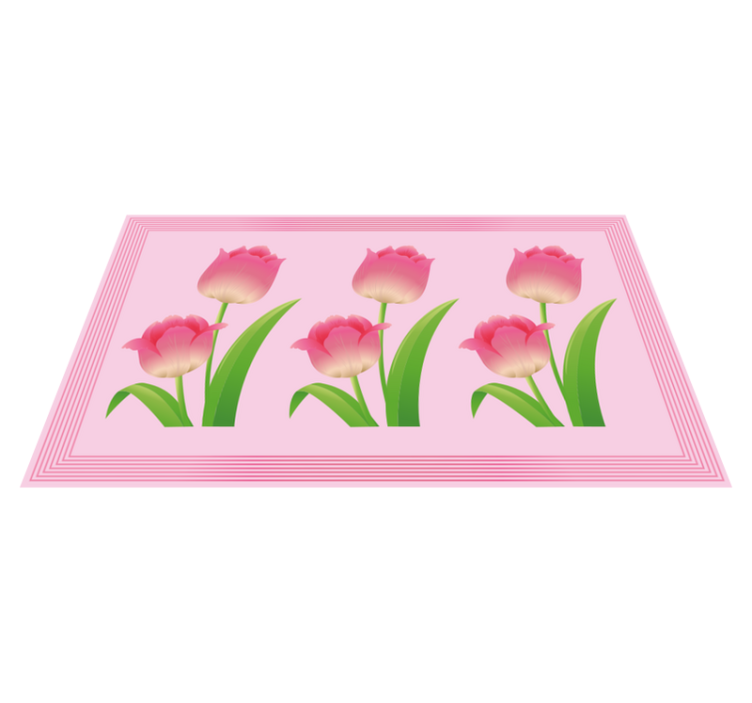 Pink Tulip Display floral vinyl rug - TenStickers