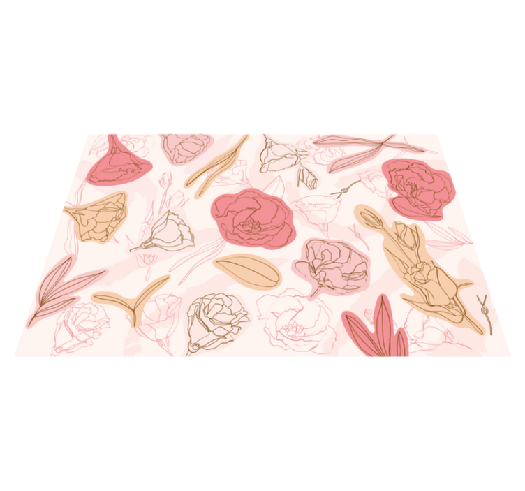 Botanical Outline Style floral vinyl rug - TenStickers