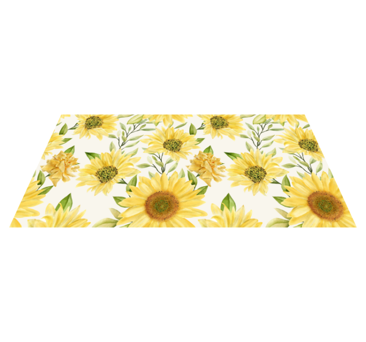 Sunflower Flower Composition floral vinyl rug - TenStickers