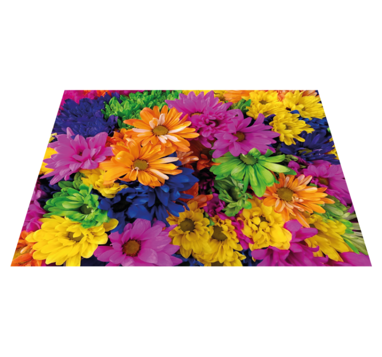 Floral vinyl rug colorful floral arrangement - TenStickers
