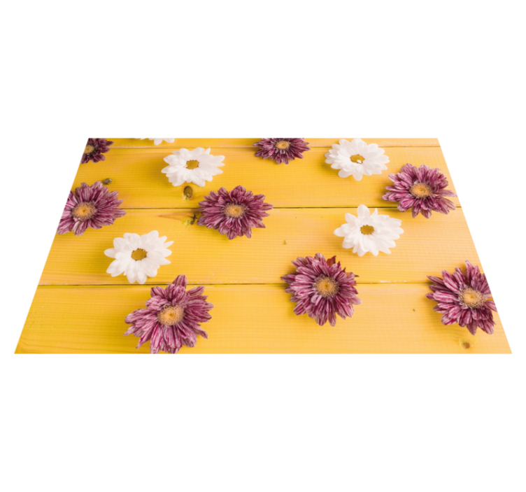 Pink and white petals floral vinyl rug - TenStickers