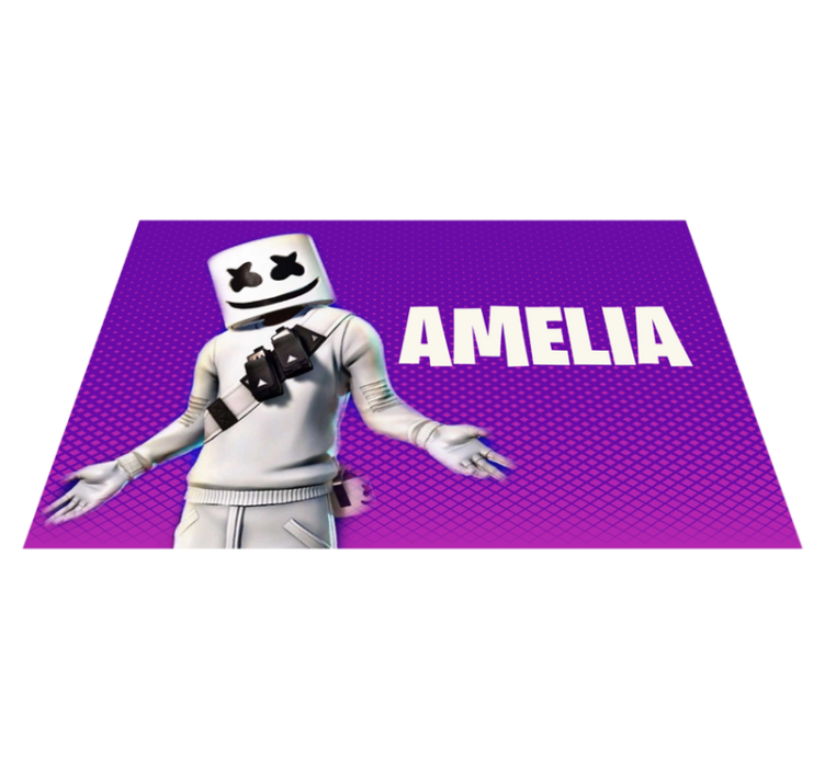 DJ figure with name teen vinyl rug - TenStickers