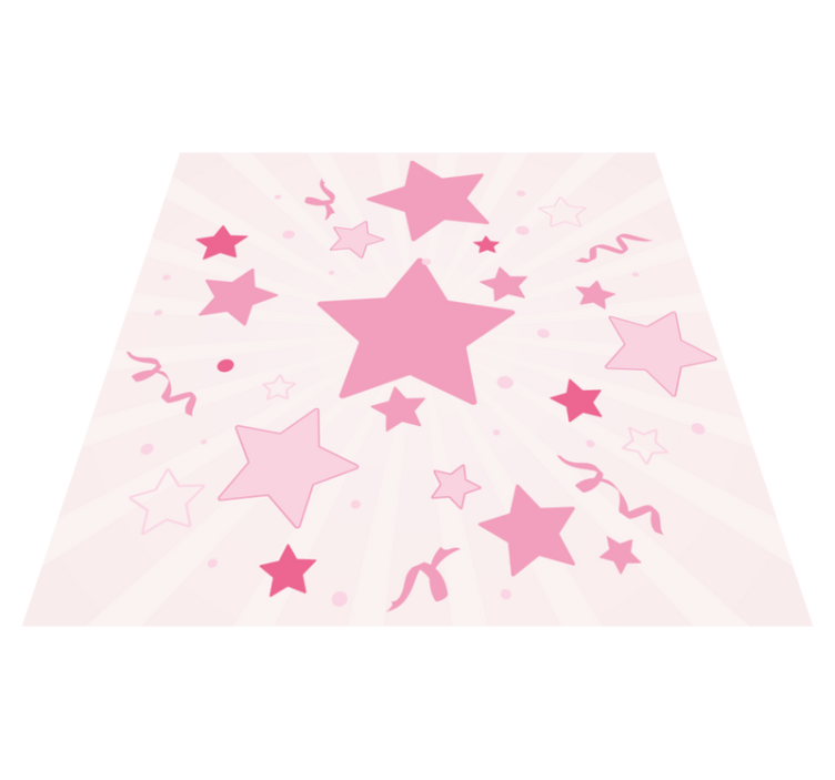 Pink festive motif star vinyl rug - TenStickers