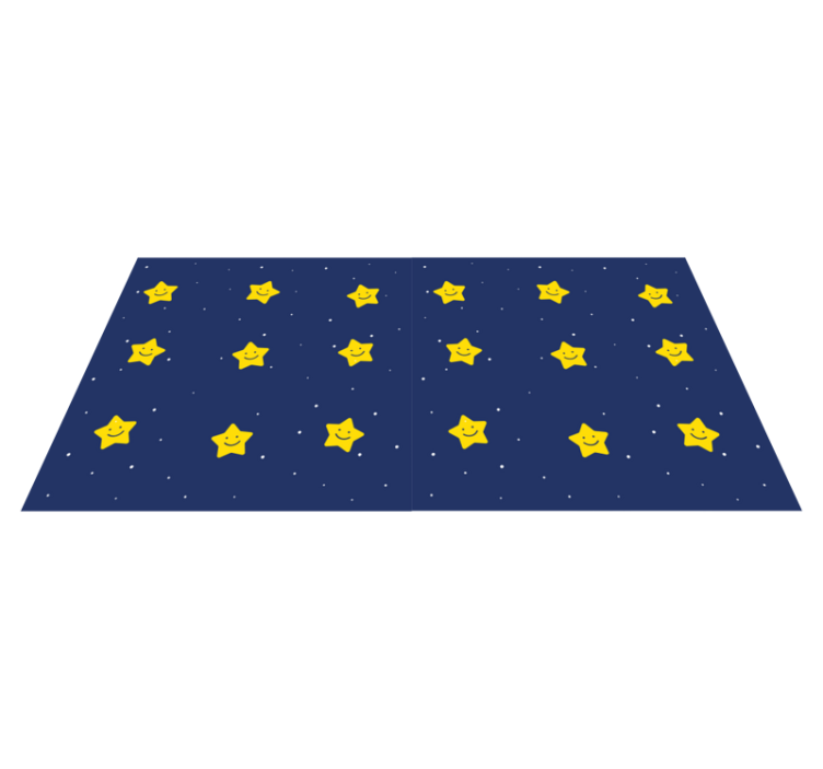 Happy blue pattern star vinyl rug - TenStickers