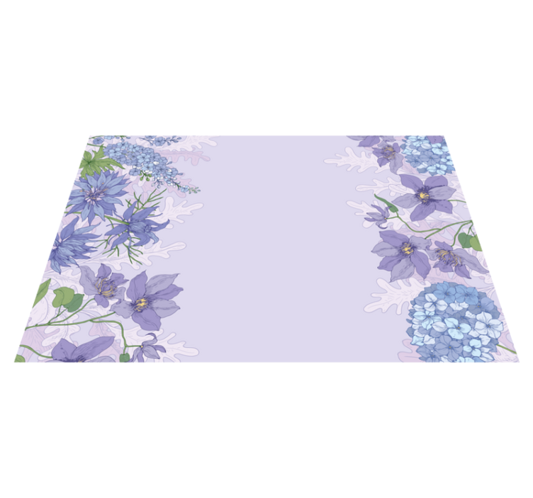 Lavender botanical highlights floral vinyl rug - TenStickers