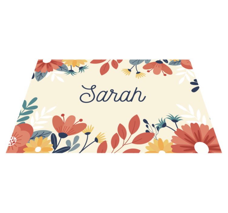 Customizable flower design floral rug - TenStickers