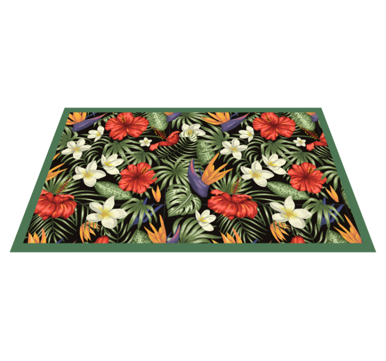 Tropical colorful pattern floral vinyl rug - TenStickers