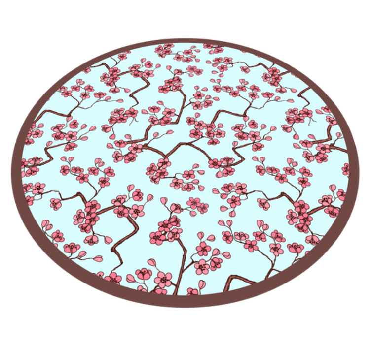 Cherry Blossom Pattern floral vinyl rug - TenStickers
